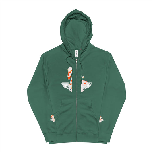 Unisex Fleece Zip Up Hoodie - 'hello Santa' Printify