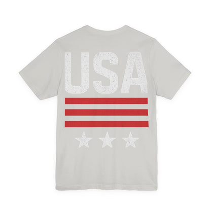 Patriotic USA Tee, Unisex Short Sleeve T-Shirt, July 4th Celebration Shirt, American Pride Apparel, Casual Summer Wear, Gift for Patriot