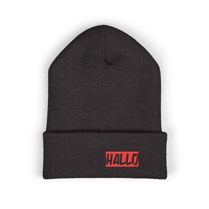 Beanie Hat - Hallo Embroidered Design