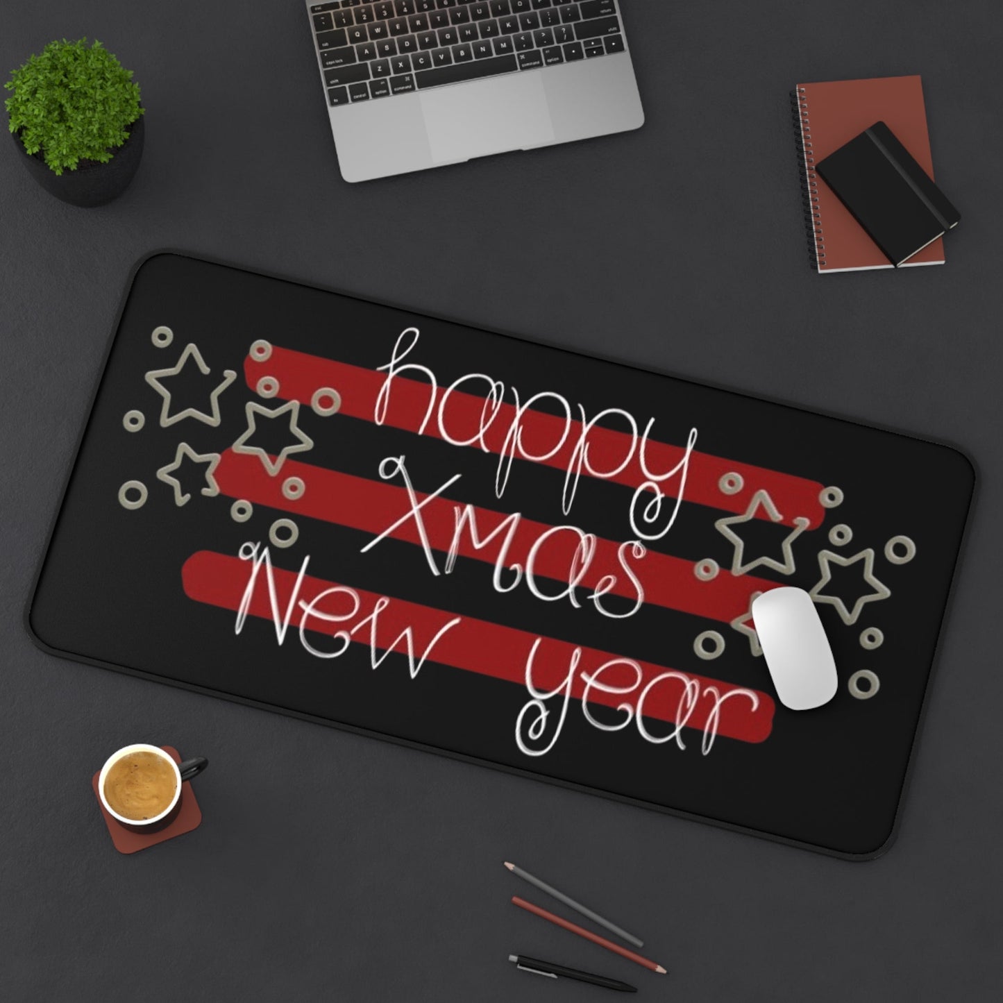 Happy Xmas & New Year Desk Mat Printify