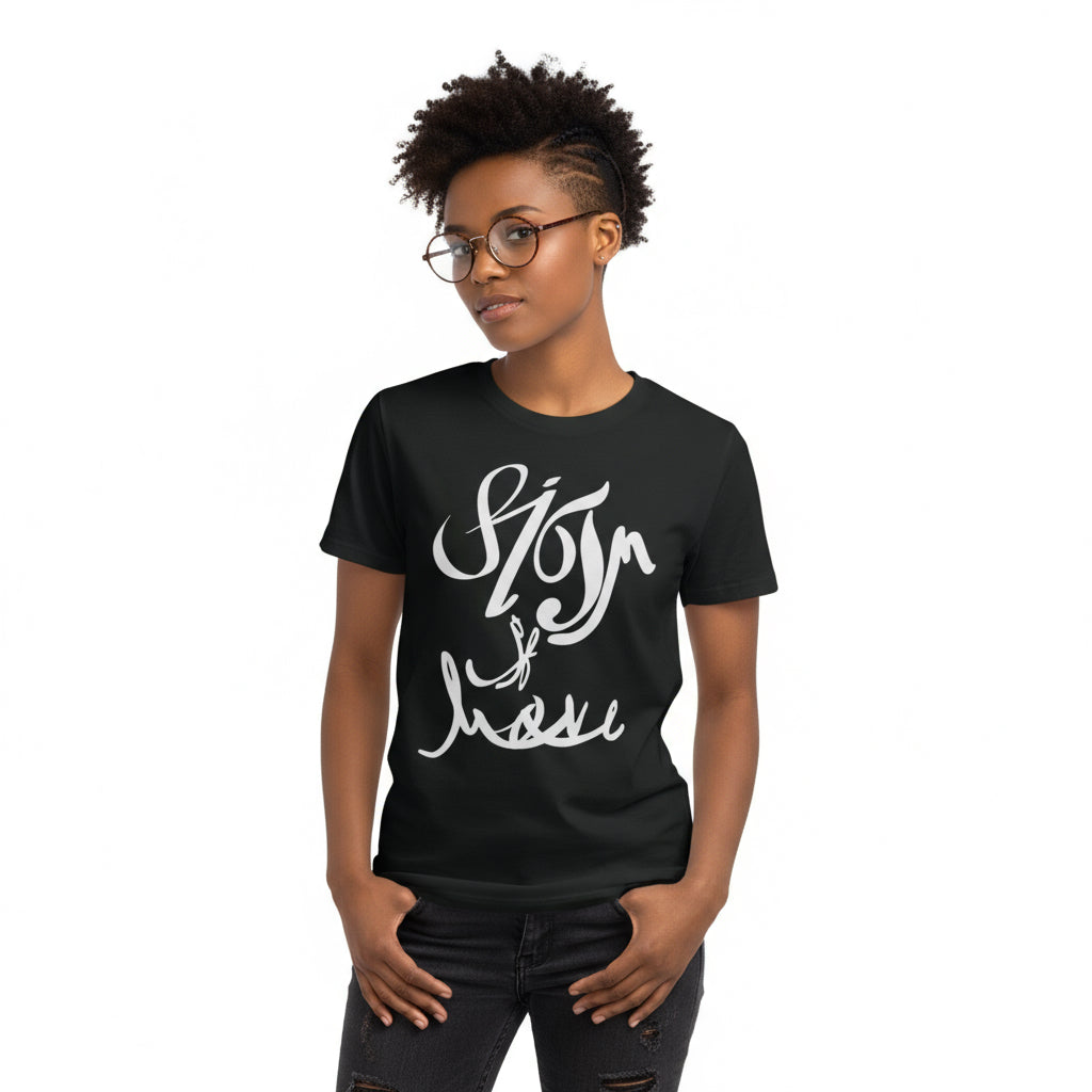 Rocker T-Shirt - Sign of Love Graphic Tee Printify