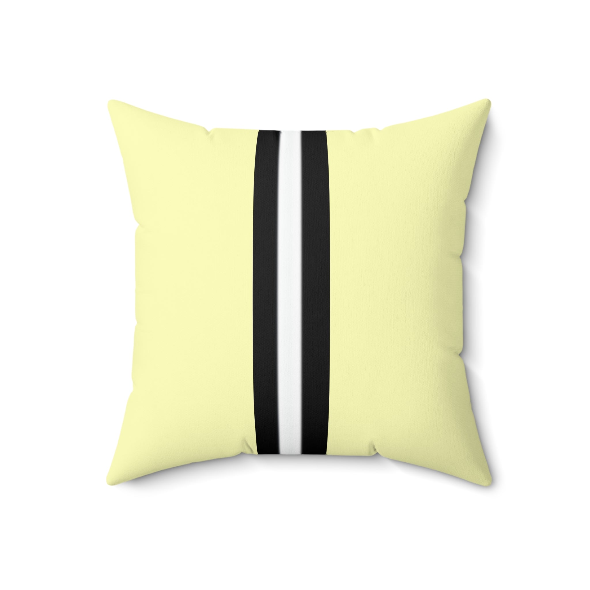 Square Pillow - Modern Striped Yellow for Cozy Living Spaces