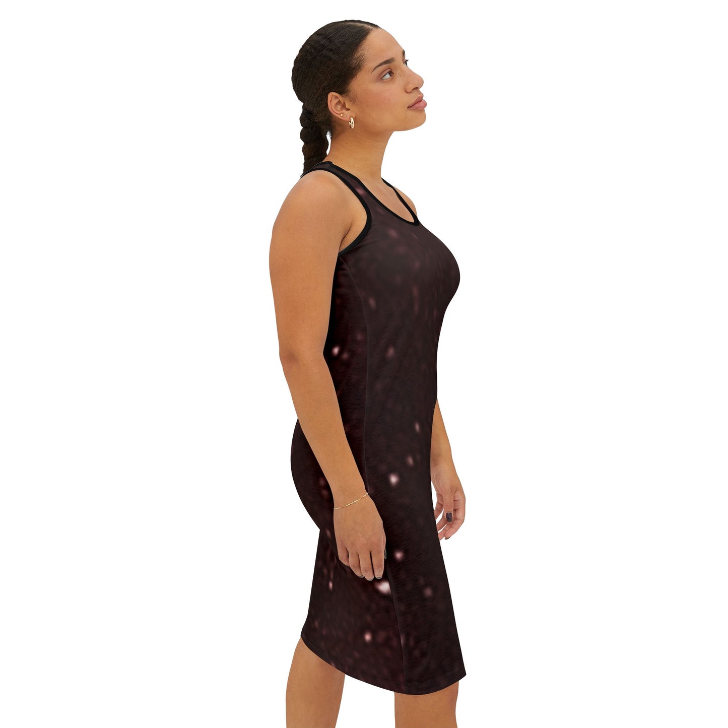 Glamorous Cosmic Racerback Dress, Women's Summer Dress, Stargazer AOP Dress, Casual Party Wear, Perfect for Festivals