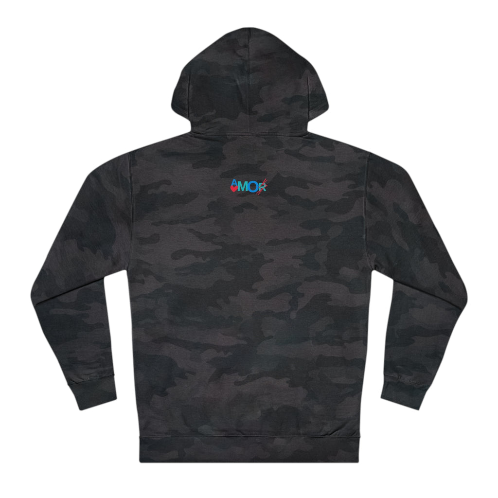 AMORX Unisex Hooded Sweatshirt - Cool and Edgy Love Typography Design Printify