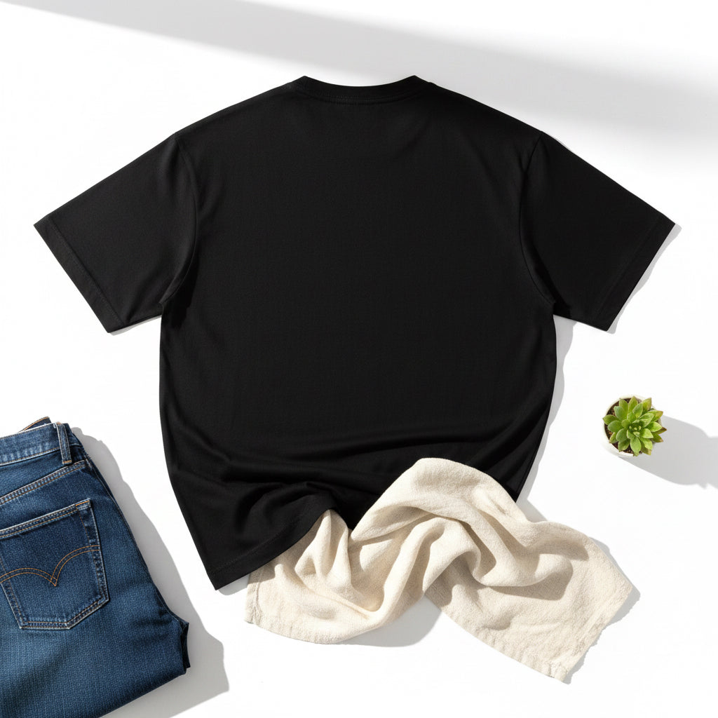 Boxy Men's Tee — Minimal Chest Logo Casual Shirt