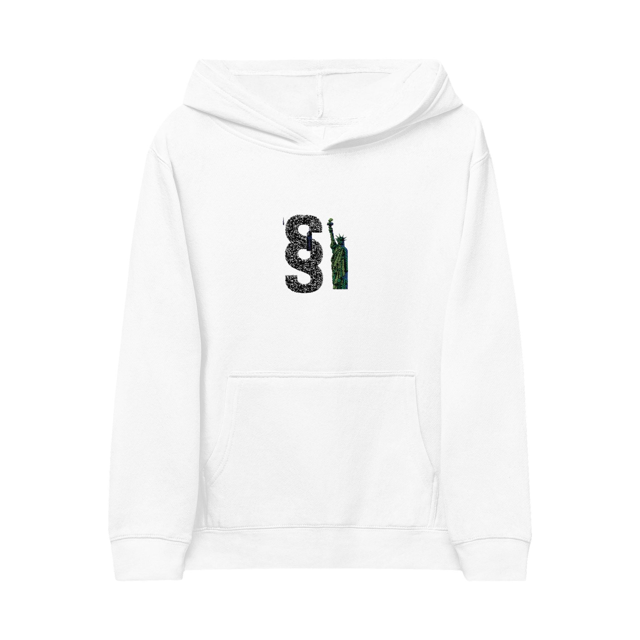 Embroidered Kids Fleece Hoodie with Fun Design Printify