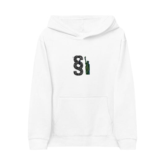 Embroidered Kids Fleece Hoodie with Fun Design Printify