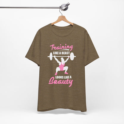 S’entraîner comme une bête ressemble à un tee-shirt unisexe de beauté 