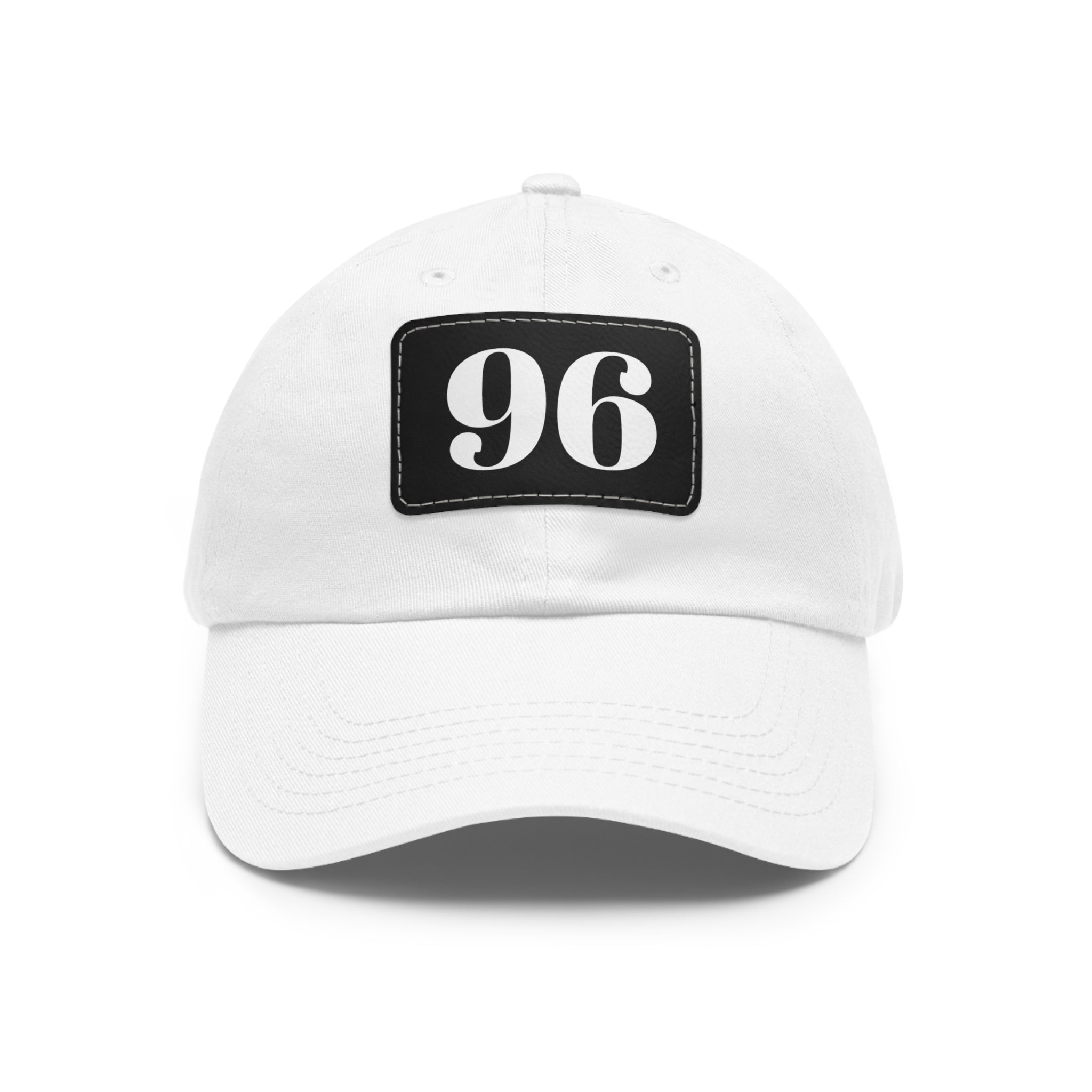 Dad Hat 96 Baseball Leather Patch Rectangle Design