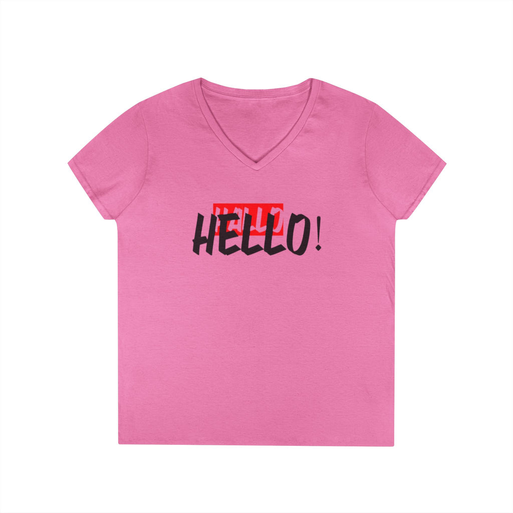 Chic Hello V-Neck T-Shirt for Women