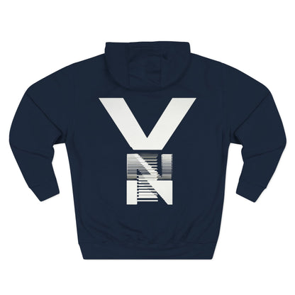 Stylish Three-Panel Fleece Hoodie Printify