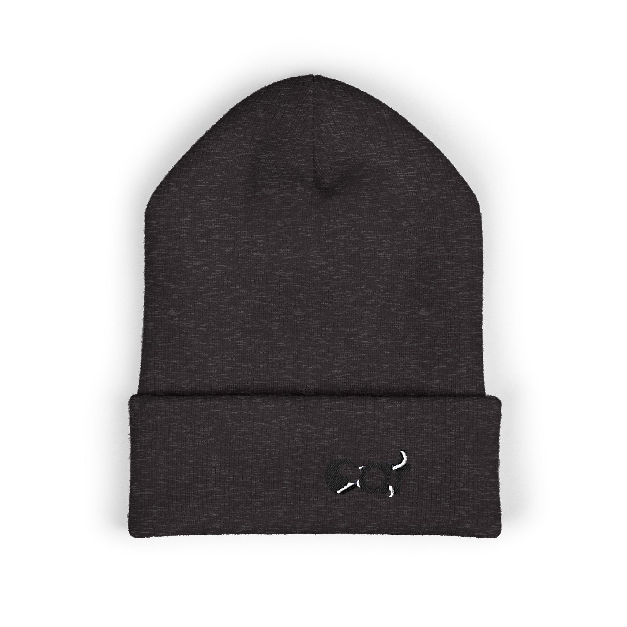 Beanie Hat Cat Design Embroidery