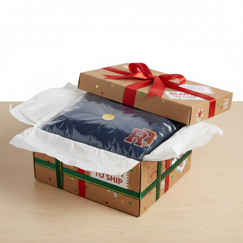 Quarter-Zip Sweatshirt — Retro 'RB' Varsity Logo Pullover Printify