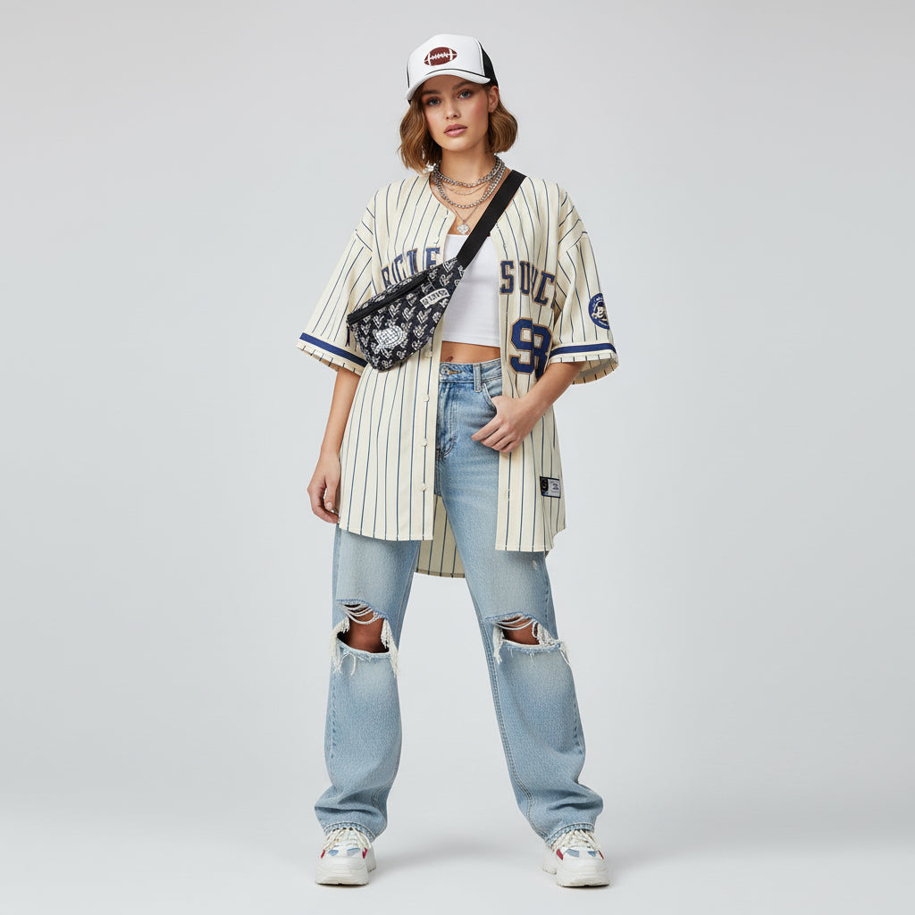 Embroidered Football Trucker Hat Printify