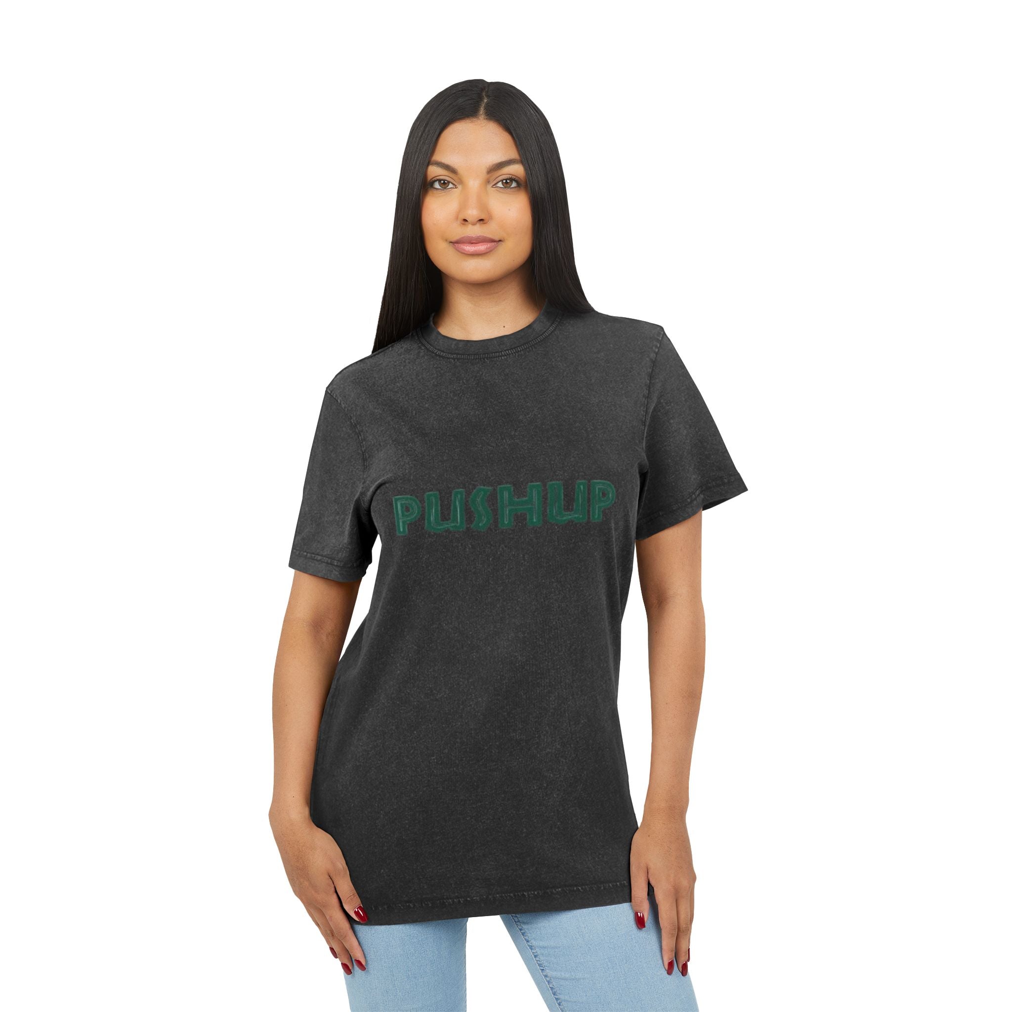 Acid Washed Pushup Tee - Unisex Vintage Style T-Shirt