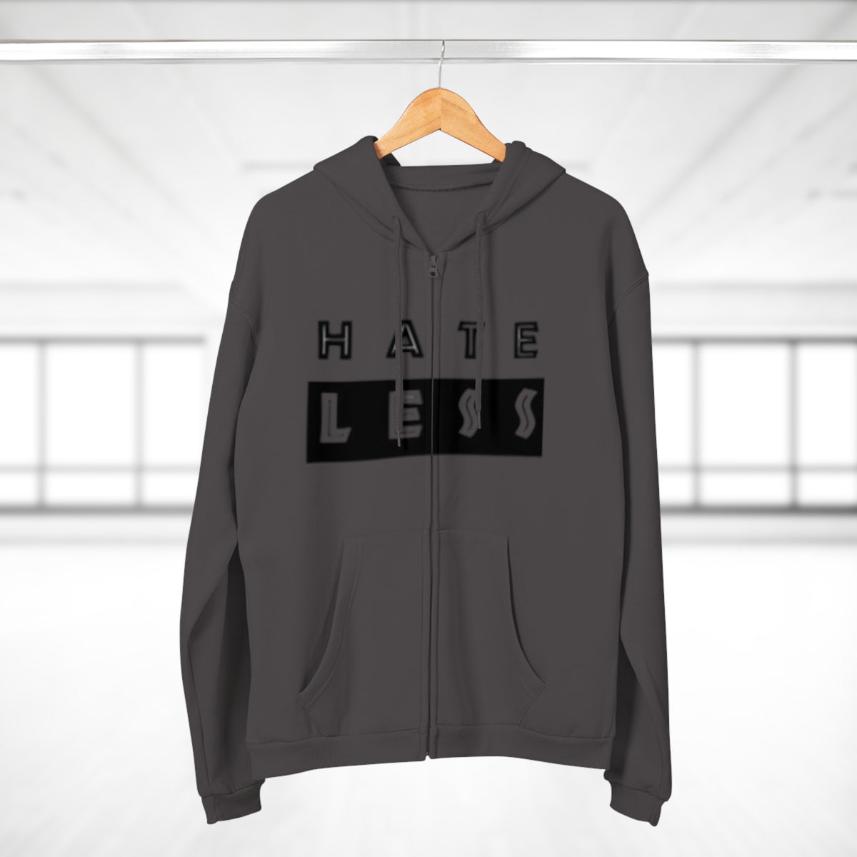 Unisex Hate Less Zip Hoodie - Comfortable & Stylish Sweatshirt for Positive Vibes
