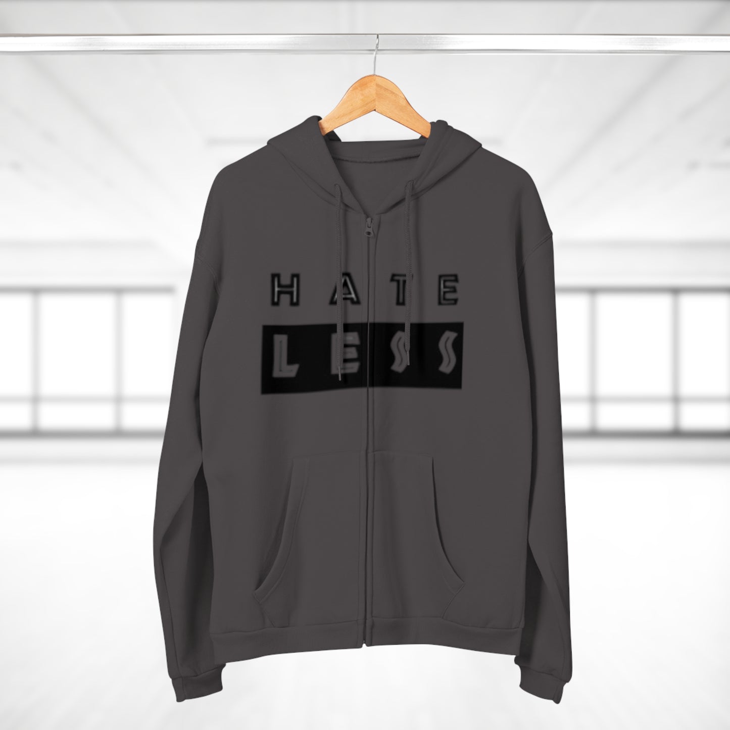 Unisex Hate Less Zip Hoodie - Comfortable & Stylish Sweatshirt for Positive Vibes