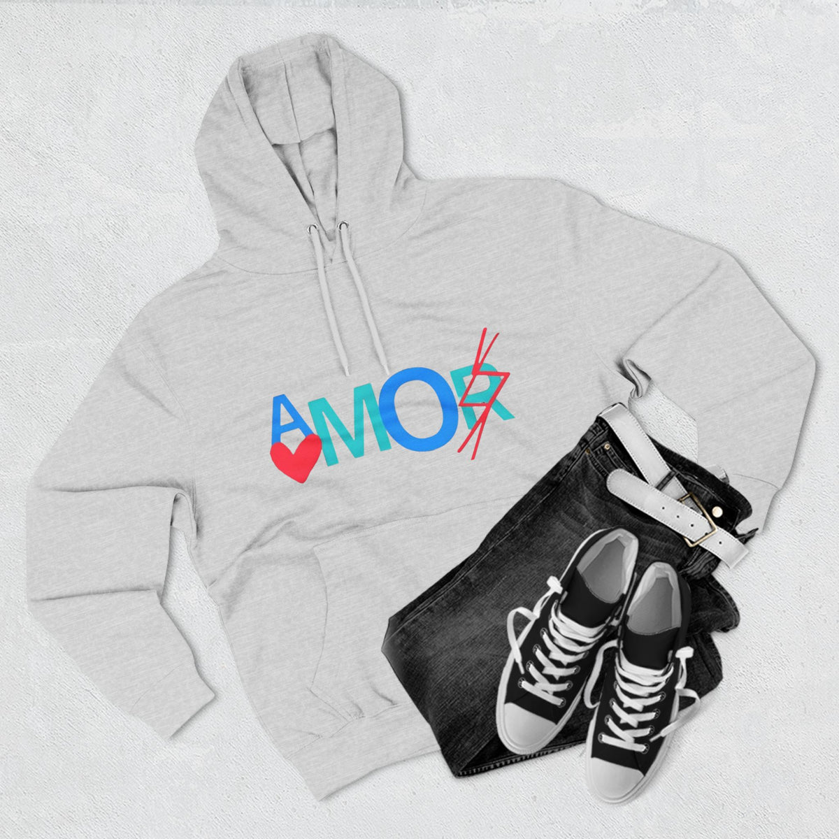 Amor Three-Panel Fleece Hoodie