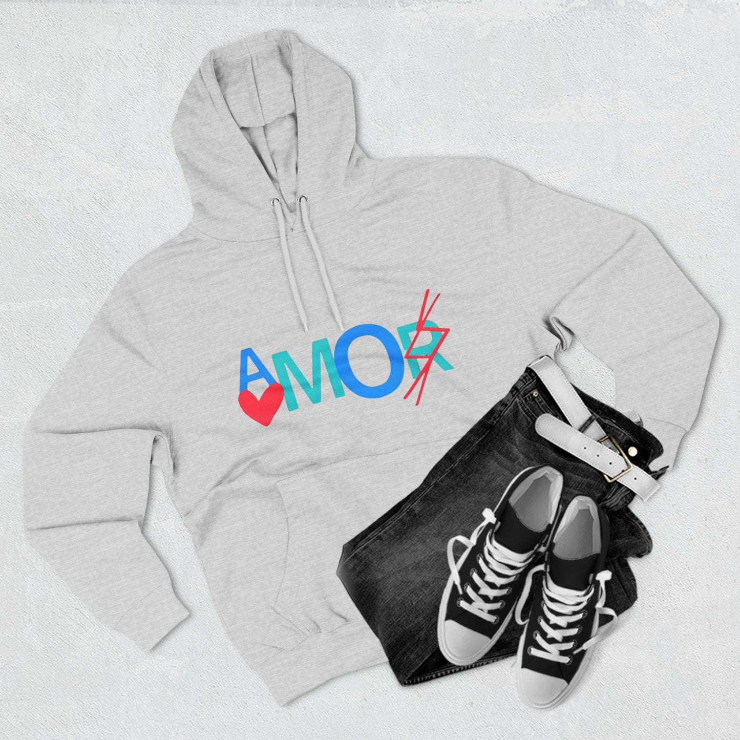 Amor Three-Panel Fleece Hoodie