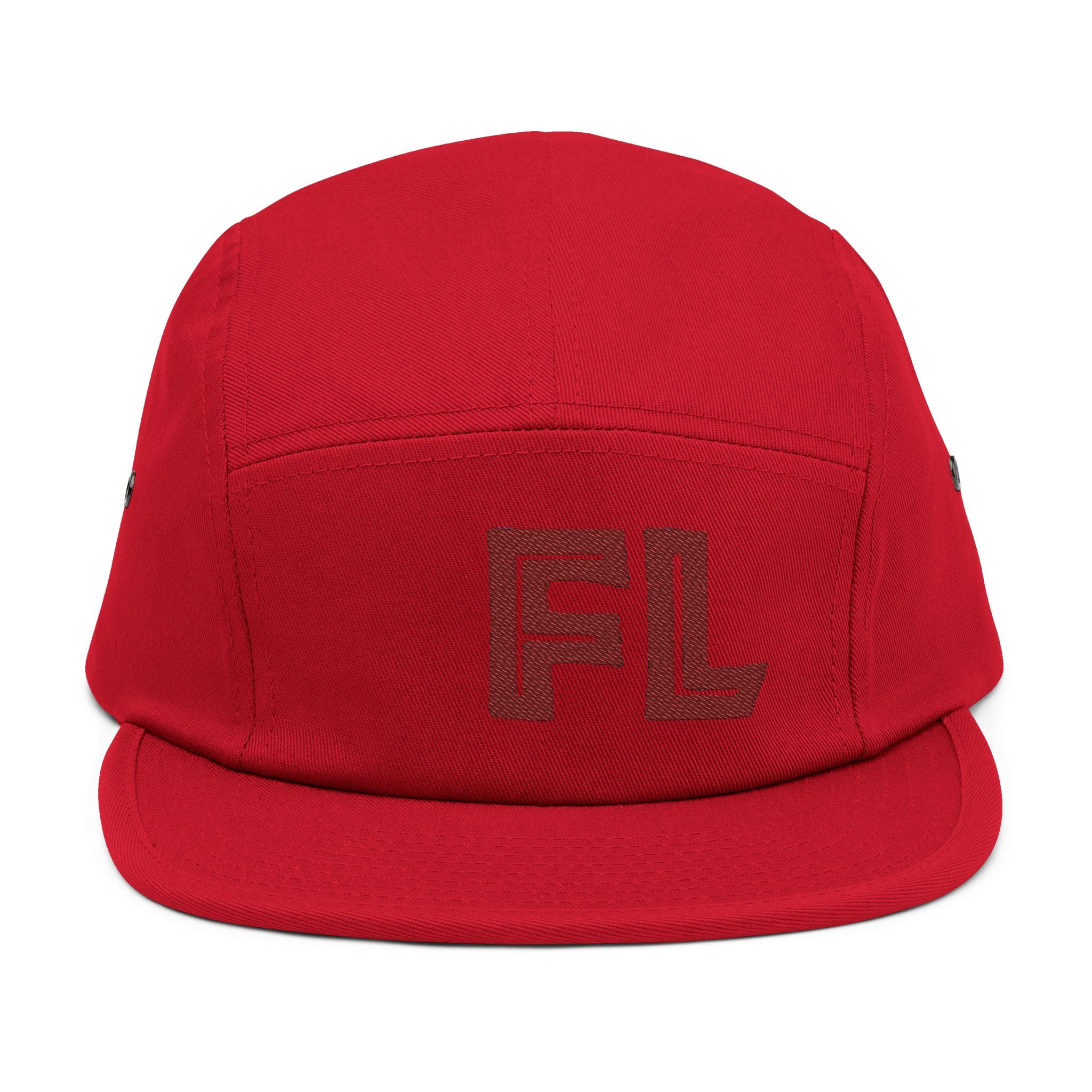 Stylish 5 Panel Cap with FL Embroidery, Casual Hat for Outdoor Adventures, Trendy Gift for Fashion Lovers, Summer Accessory, Unisex Headwear