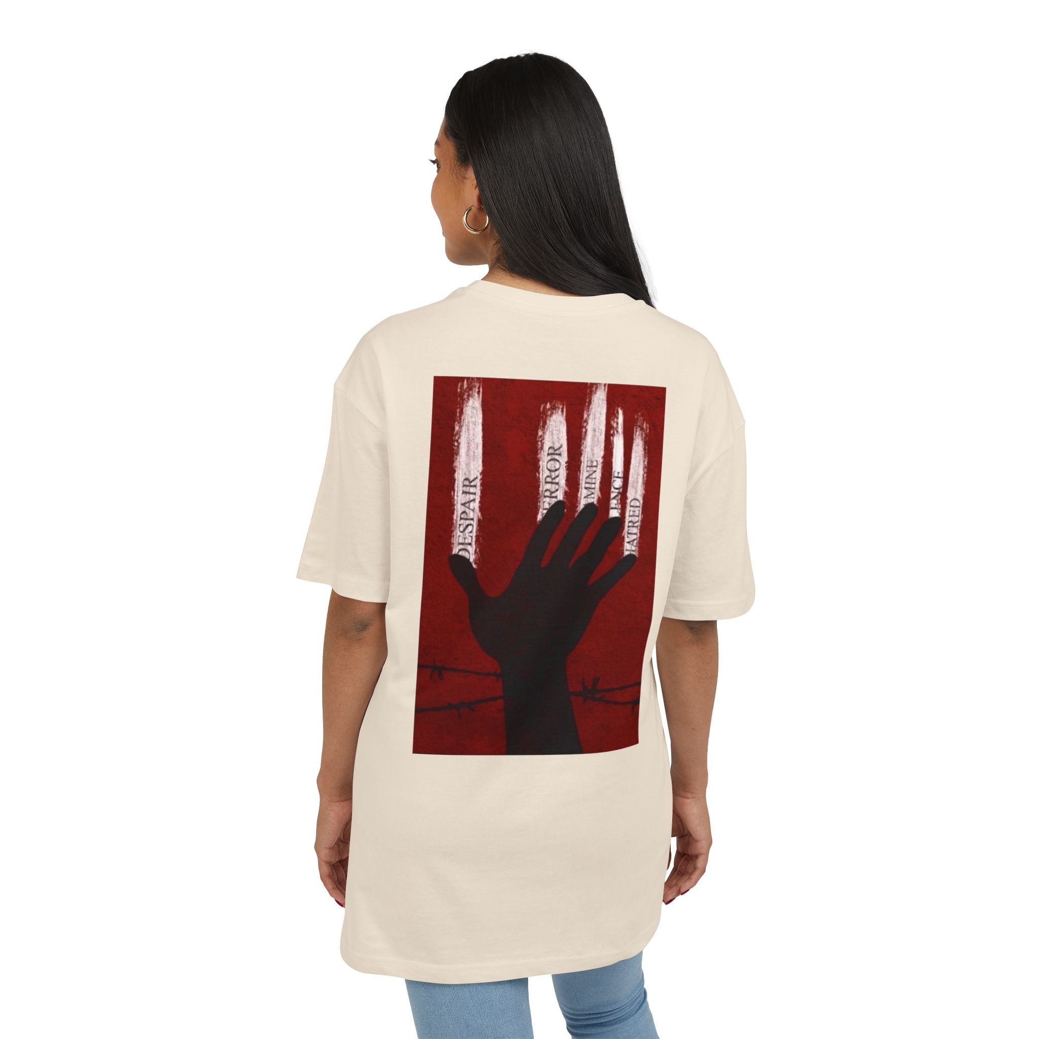 Bold Artistic Oversized Tee, Grunge Style Graphic Shirt, Unisex Urban Fashion, Statement Tee for Streetwear, Gift for Art Lovers Printify