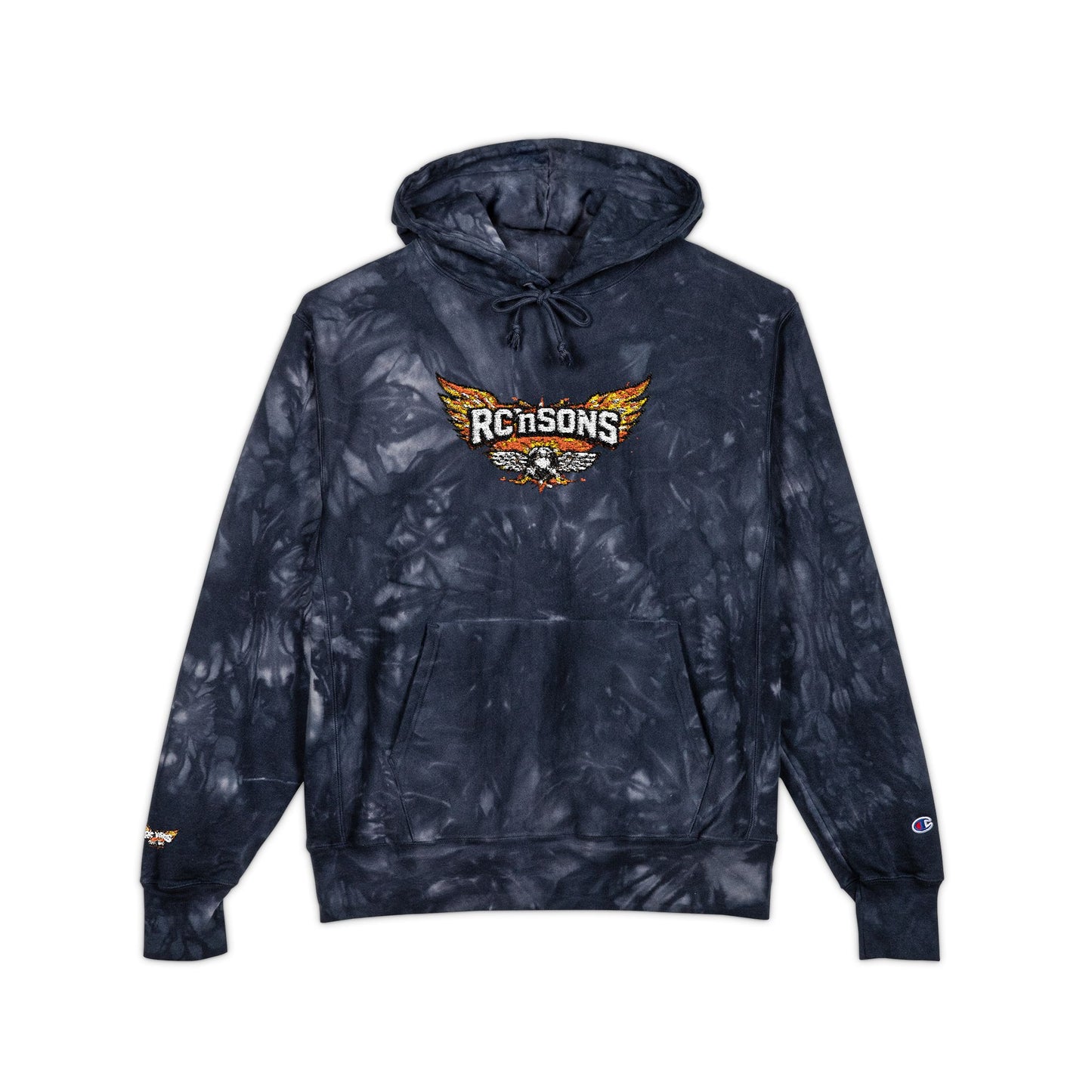 Tie-Dye Embroidered Hoodie — Roosters Wing Logo
