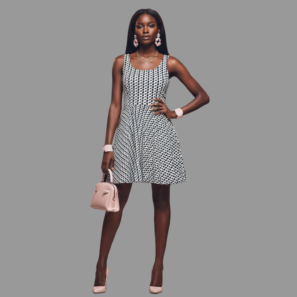 Chic Polka Dot Women's Skater Trendy Dress, Casual Day & Summer Printify