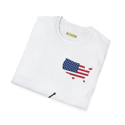 American Flag Tee - Unisex Softstyle T-Shirt for Patriotic Celebrations, 4th of July, Veterans Day, Casualwear, Gift Idea