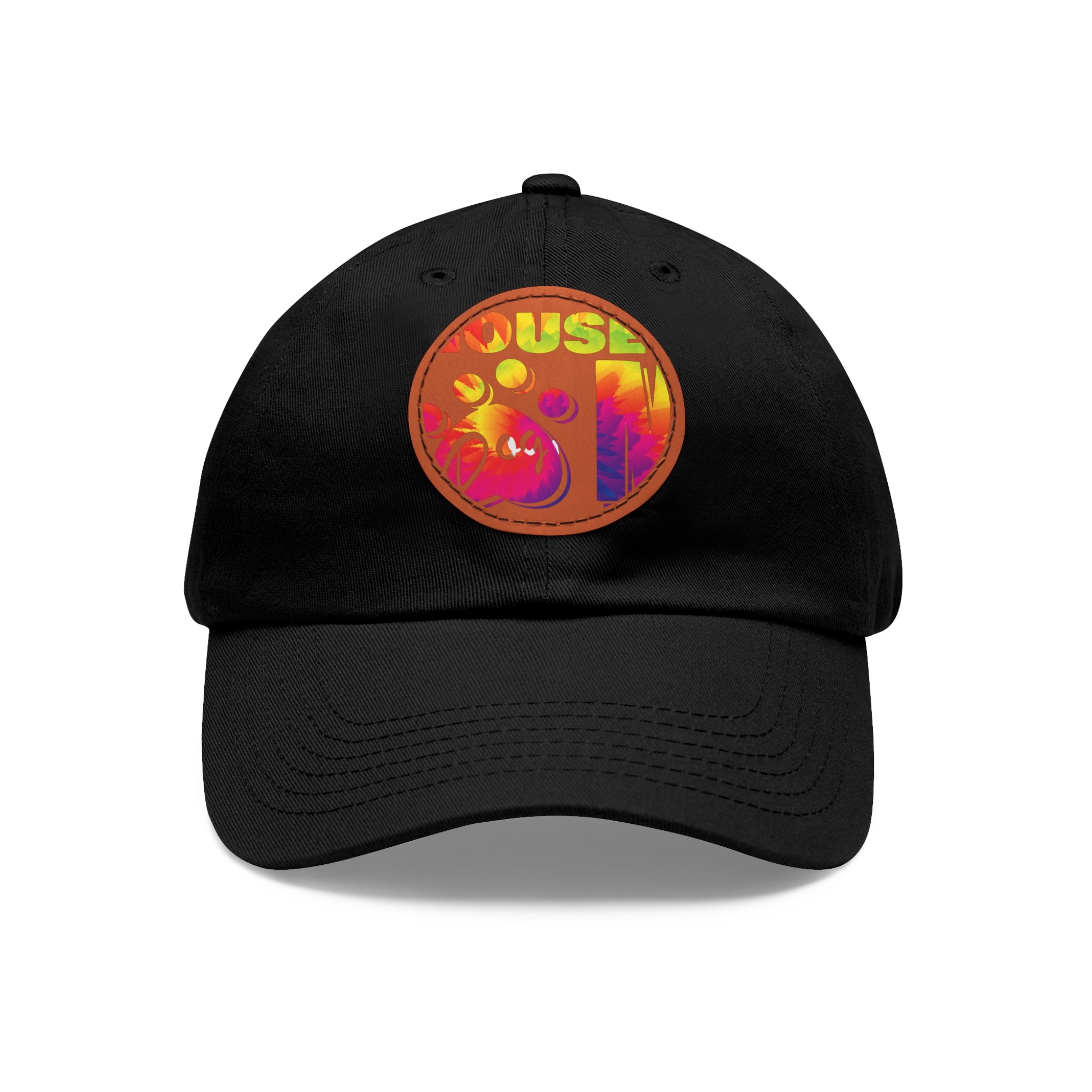 Hat with Leather Patch (Round)