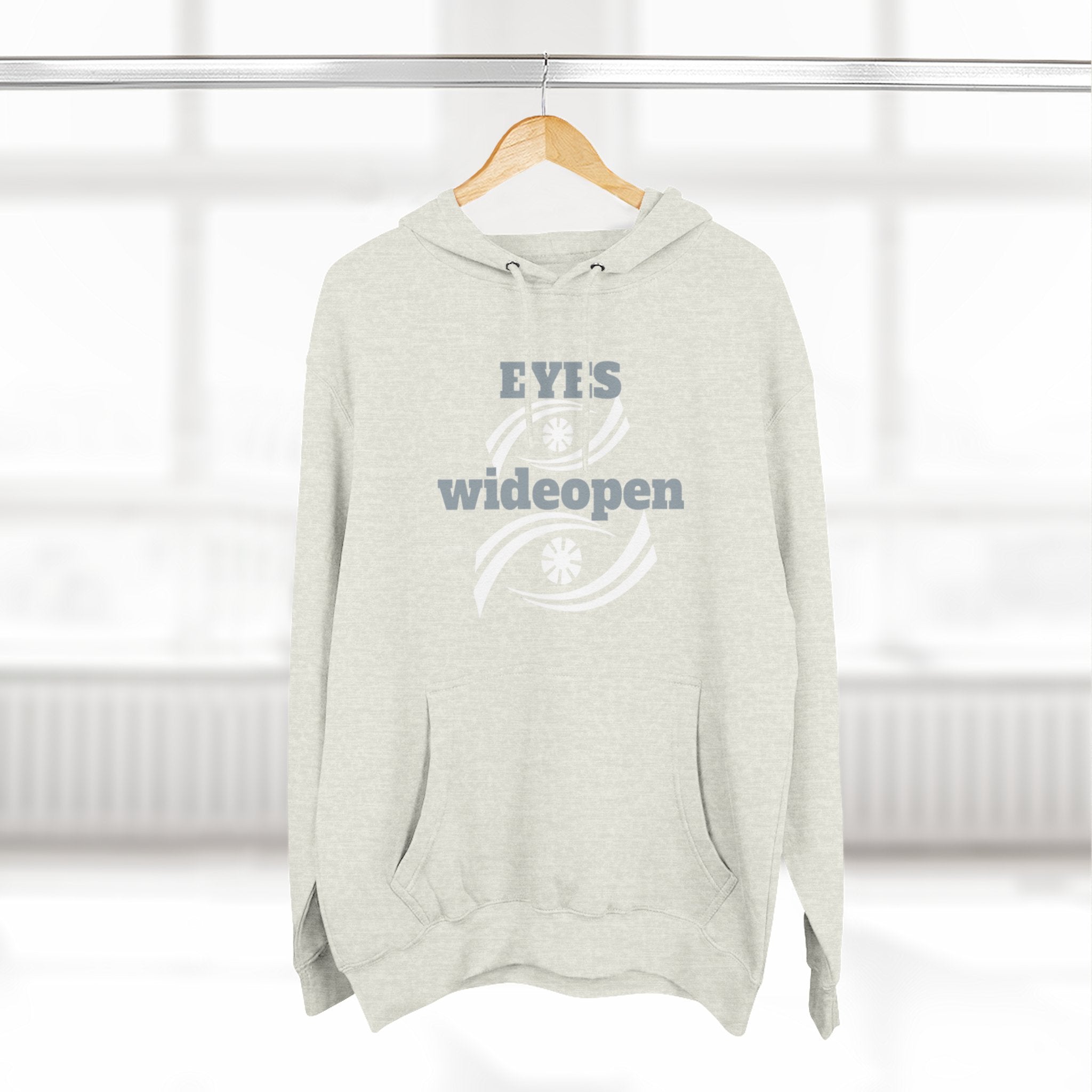 Fleece Hoodie, Cozy Warmth, Casual Style, Perfect for All Seasons, Gift for Friends, EYES wideopen Design
