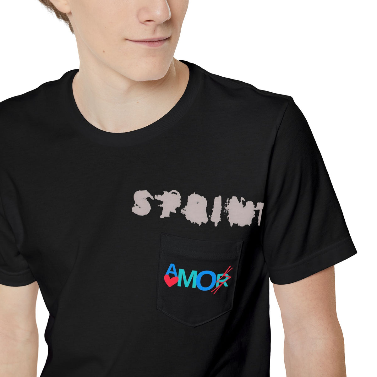 Unisex Pocket T-shirt - Sprint Amorx Design