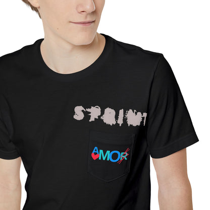 Unisex Pocket T-shirt - Sprint Amorx Design