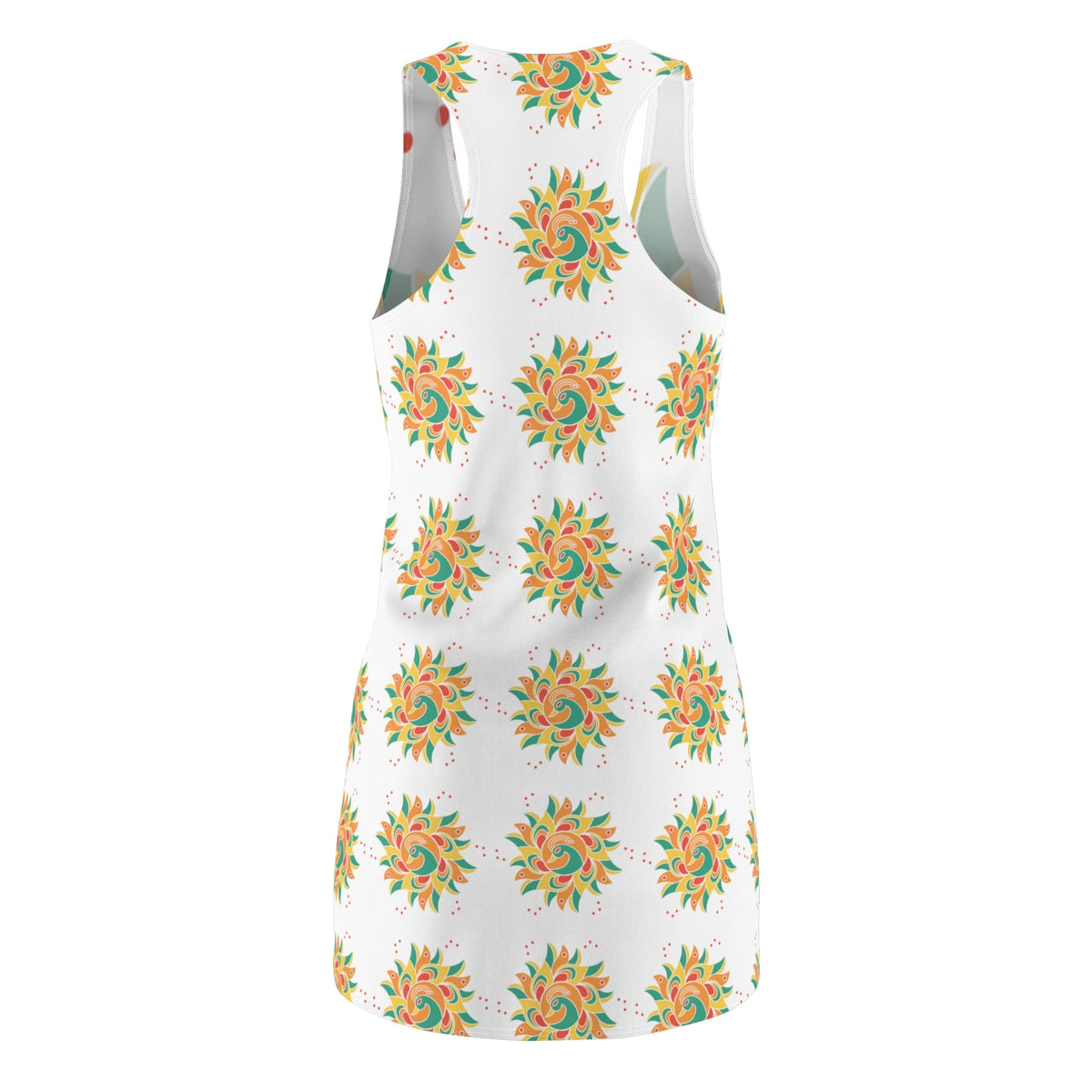 Vibrant Floral Racerback Dress, Summer Dress, Boho Style Dress, Beachwear, Festival Outfit, Casual Day Dress Printify