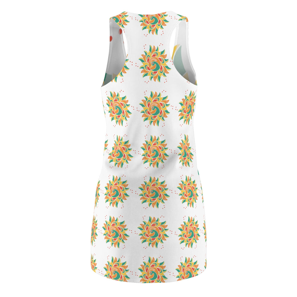Vibrant Floral Racerback Dress, Summer Dress, Boho Style Dress, Beachwear, Festival Outfit, Casual Day Dress Printify