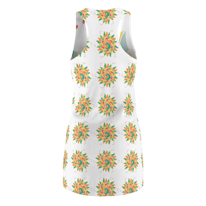 Vibrant Floral Racerback Dress, Summer Dress, Boho Style Dress, Beachwear, Festival Outfit, Casual Day Dress Printify