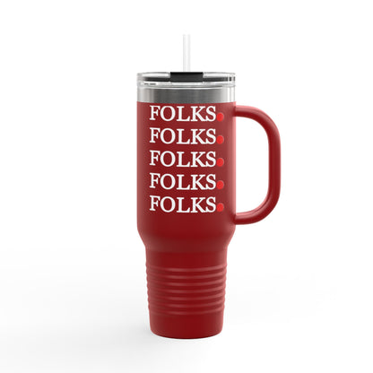 Folk-Inspired Insulated Travel Mug, 40oz - Perfect for Coffee Lovers, Outdoor Adventures, Family Gatherings, Gift Idea Printify