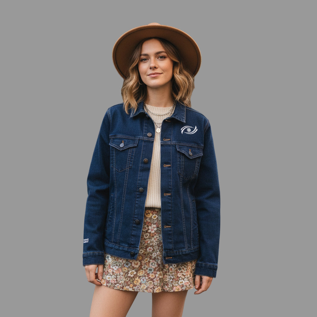 Embroidered Unisex Denim Jacket | Casual Oversized Jacket, Gift for Her, Streetwear Style, Unique Fashion Statement, Summer Layer Printify
