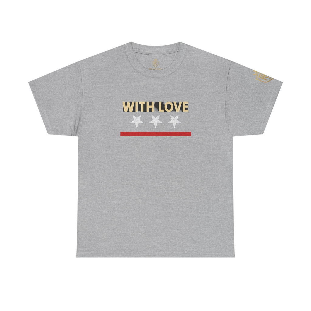 Stylish Unisex Heavy Cotton Tee - 'With Love' Statement Shirt, Casual Wear, Gift for Her, Gift for Him, Everyday Comfort Printify