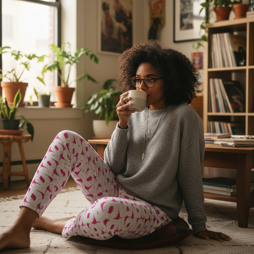 Stylish Women's Capri Leggings - Fun Pattern for Fitness, Yoga, Casual Wear, Spring/Summer Fashion, Printify