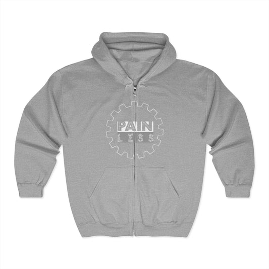 Pain Less Unisex Zip Hoodie – Motivational Gear for Comfort and Resilience