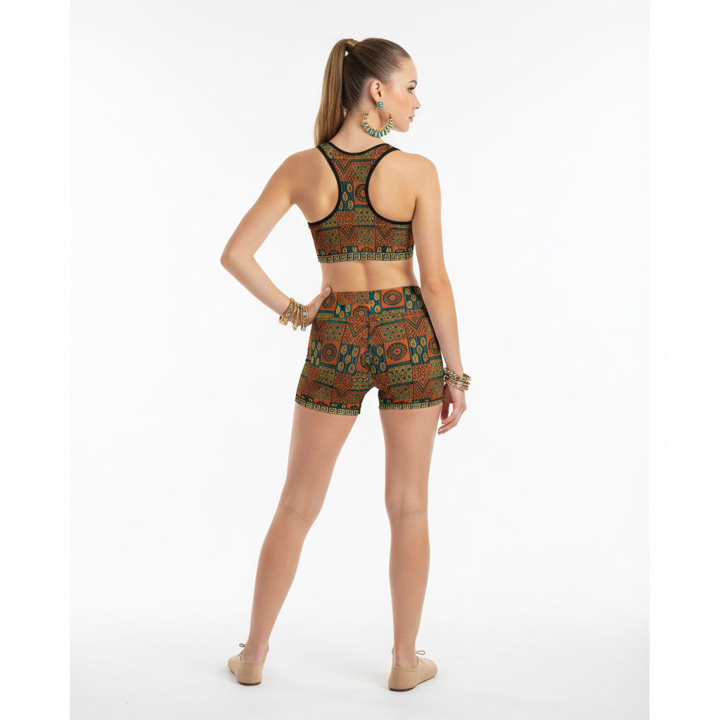 African Pattern Sports Bra — Bold All-Over-Print Activewear