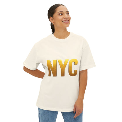 NYC Gold Foil Unisex Oversized Tee Printify