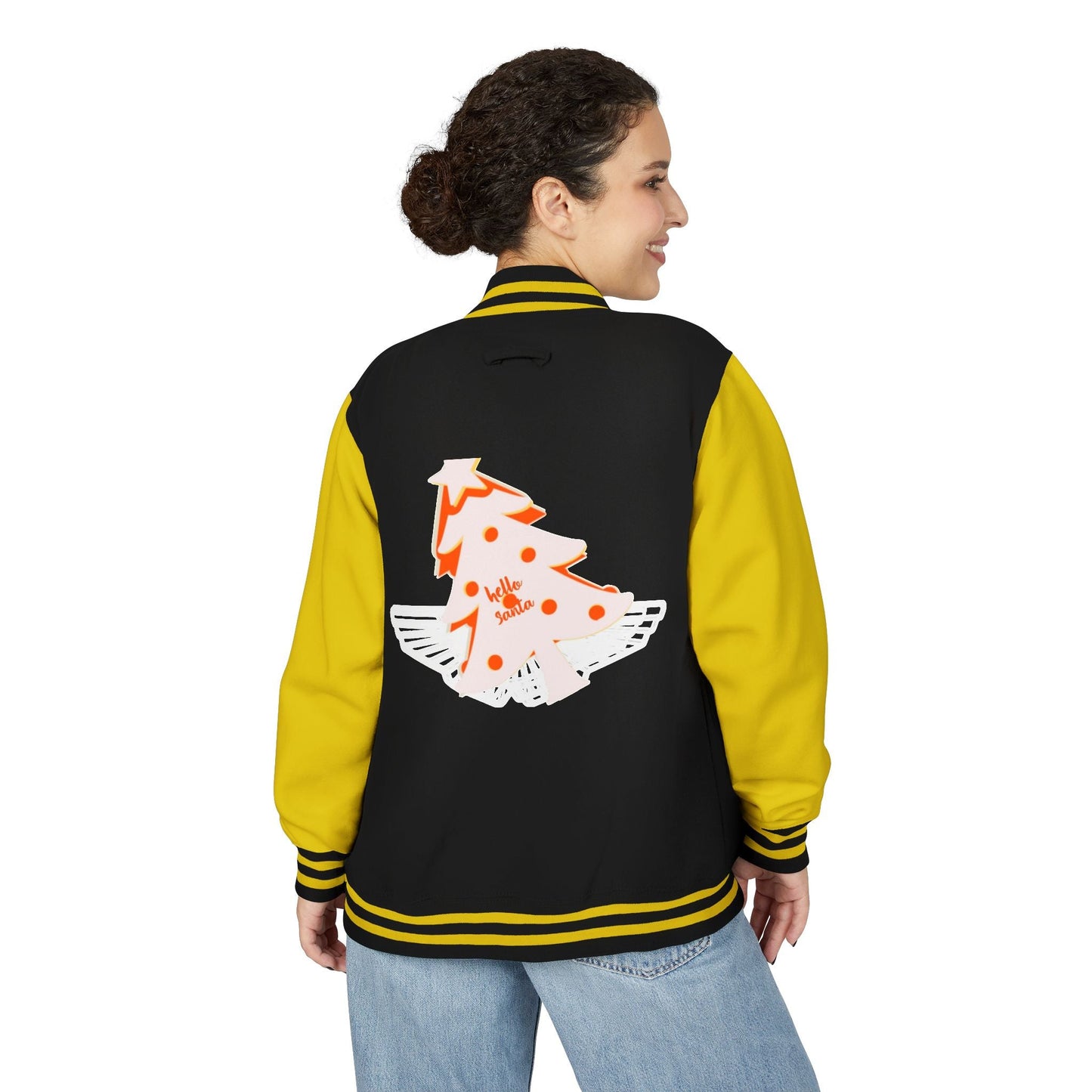 Letterman Jacket - 'hello santa' Design Printify