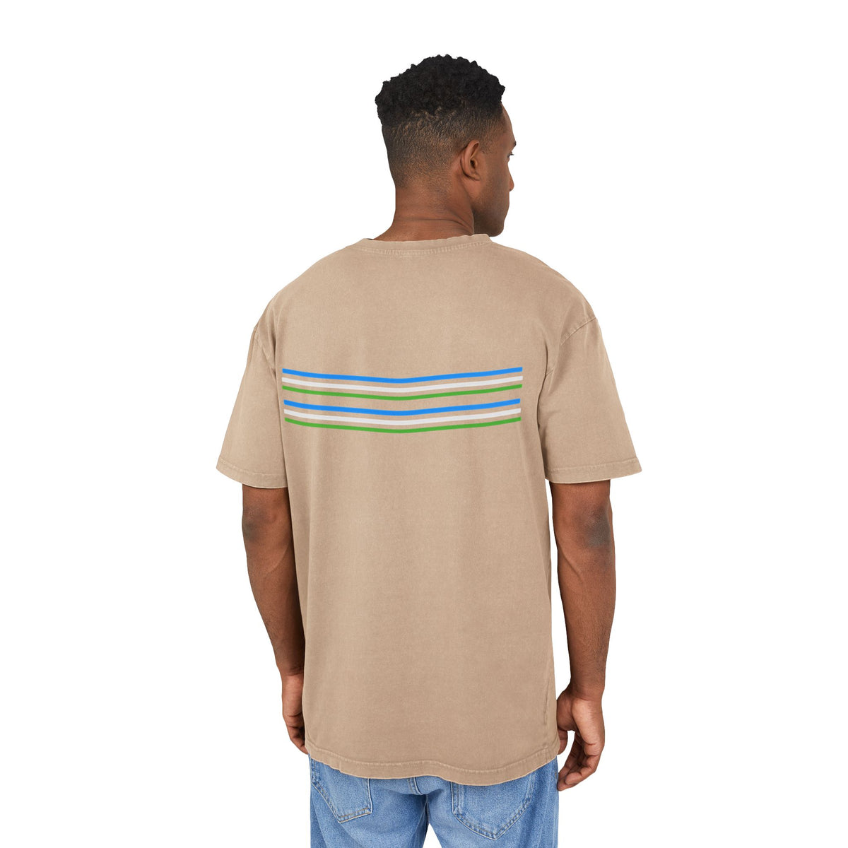 Oversize Tee with Bold Lines