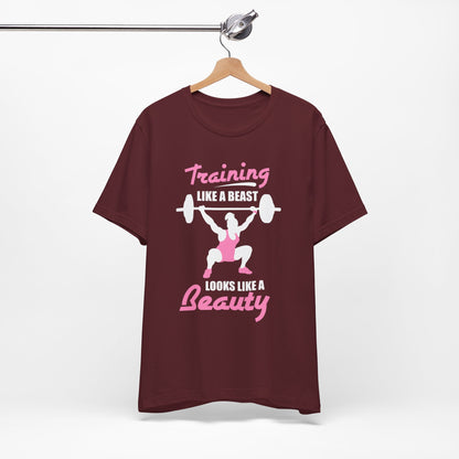 S’entraîner comme une bête ressemble à un tee-shirt unisexe de beauté 