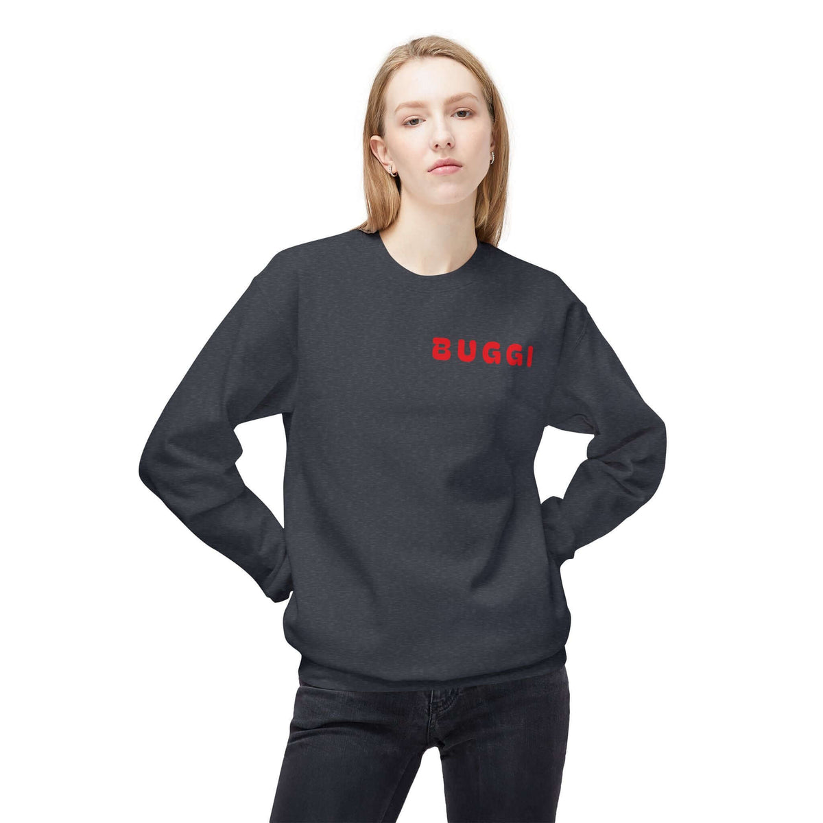 Unisex Midweight Softstyle Fleece Crewneck Sweatshirt-Buggi Design