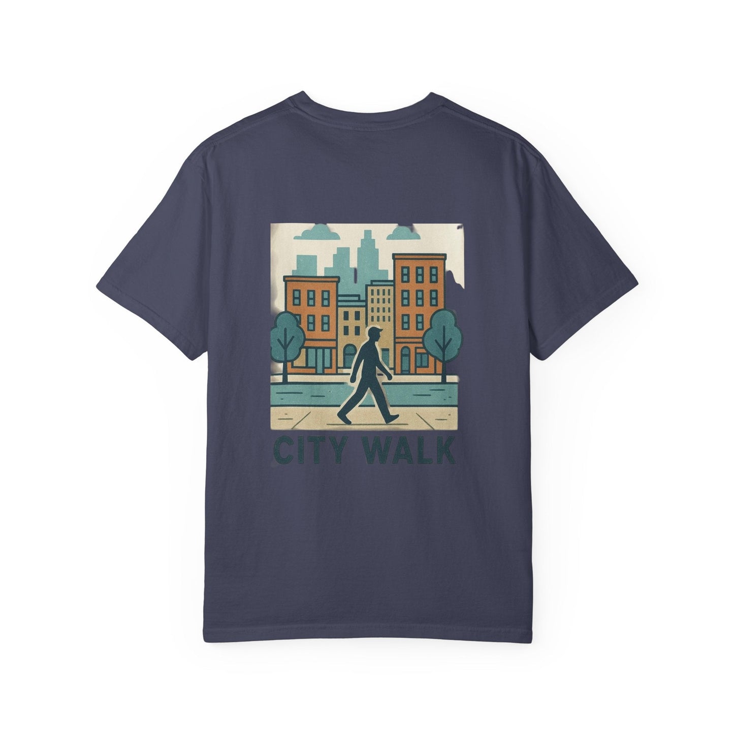 City Walk Unisex Garment-Dyed T-shirt, Urban Streetwear, Casual Fashion, Gift for City Lovers, Travel Enthusiast Apparel Printify