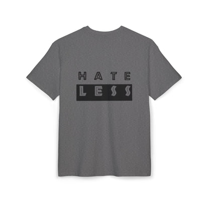 Hate Less Unisex Heavy Oversize Tee - Casual Statement Shirt for Positive Vibes