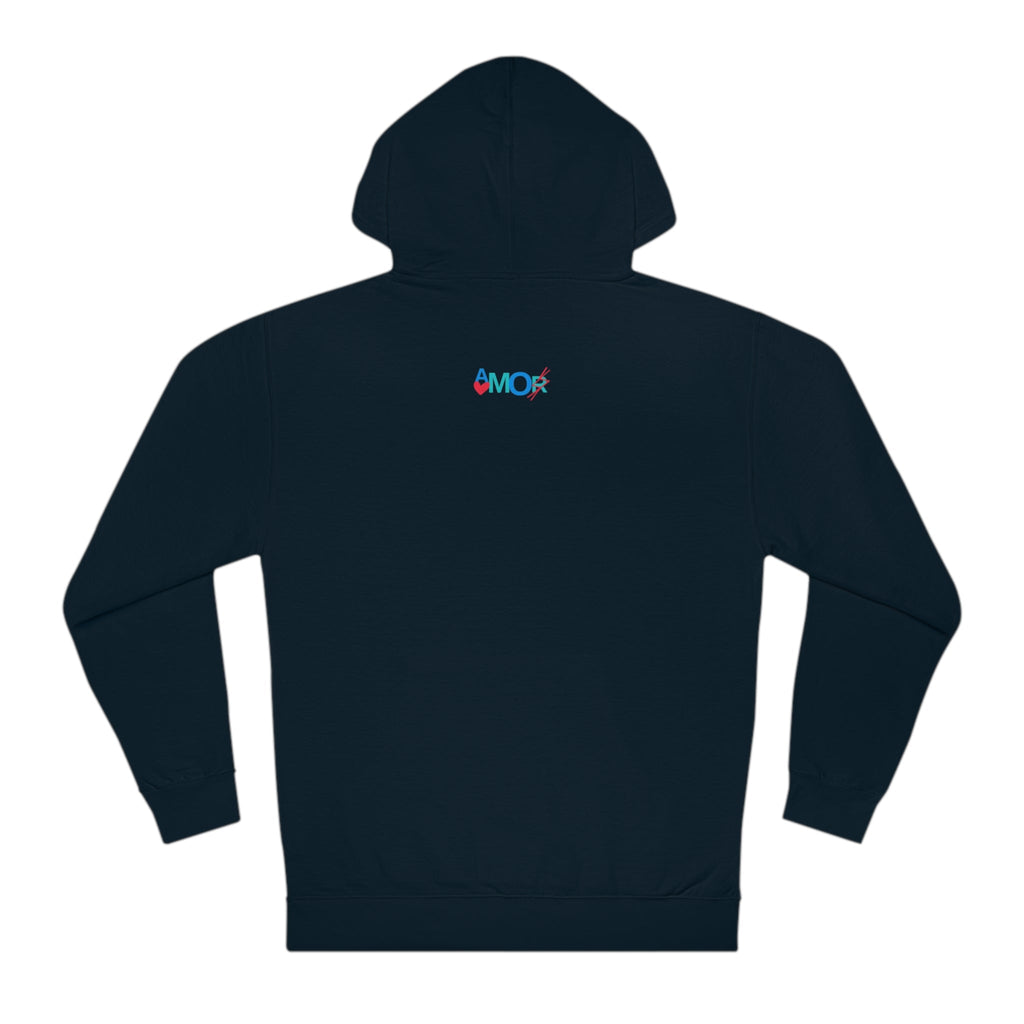 AMORX Unisex Hooded Sweatshirt - Cool and Edgy Love Typography Design Printify