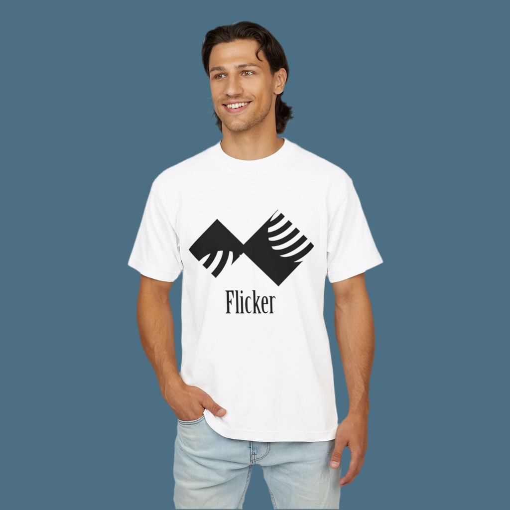 Unisex Urban Heavy Tee - Modern Graphic Design "Flicker" for Streetwear Enthusiasts